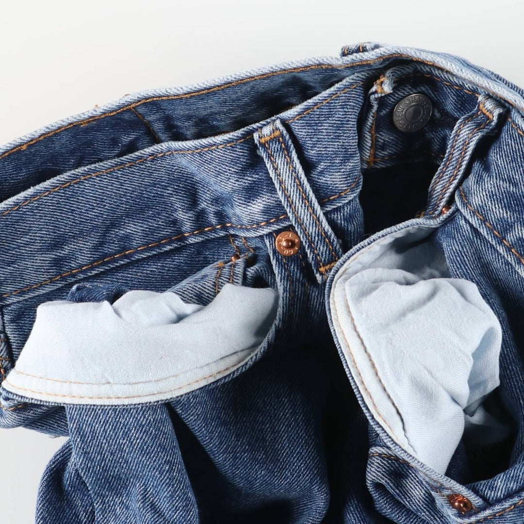 Levi's 505 tapered denim pants for men, equivalent to w32 cotton blue type Vintage Second Hand