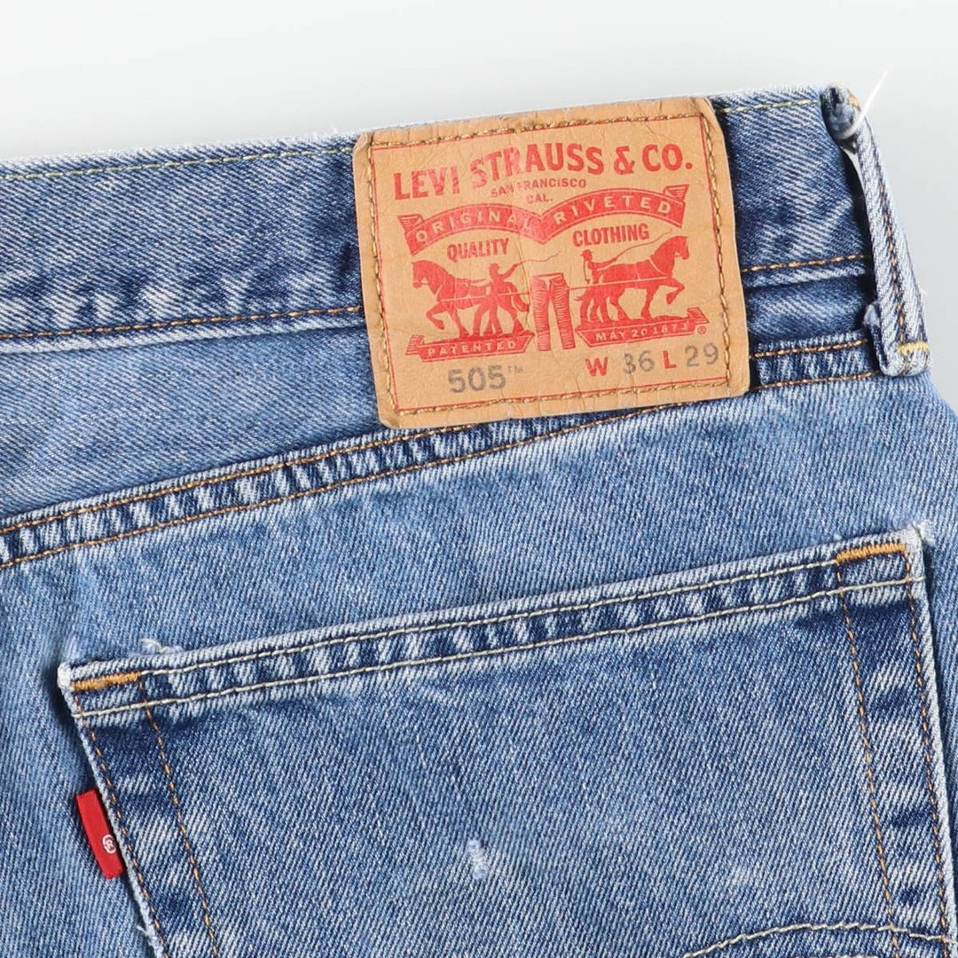 Levi's 505 tapered denim pants for men, size w36 cotton blue type Vintage Second Hand
