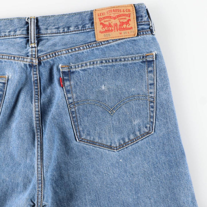Levi's 505 tapered denim pants for men, size w36 cotton blue type Vintage Second Hand