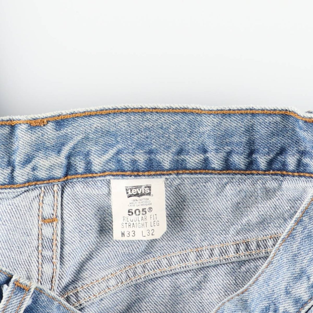 90'S Levi's 505 REGULAR FIT STRAIGHT LEG tapered denim pants for men, W31 equivalent, vintage cotton blue type Vintage Second Hand