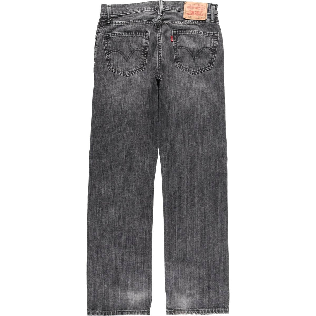 Levi's 505 STRAIGHT FIT Black Denim Tapered Denim Pants Men's W32 equivalent cotton black type Vintage Second Hand