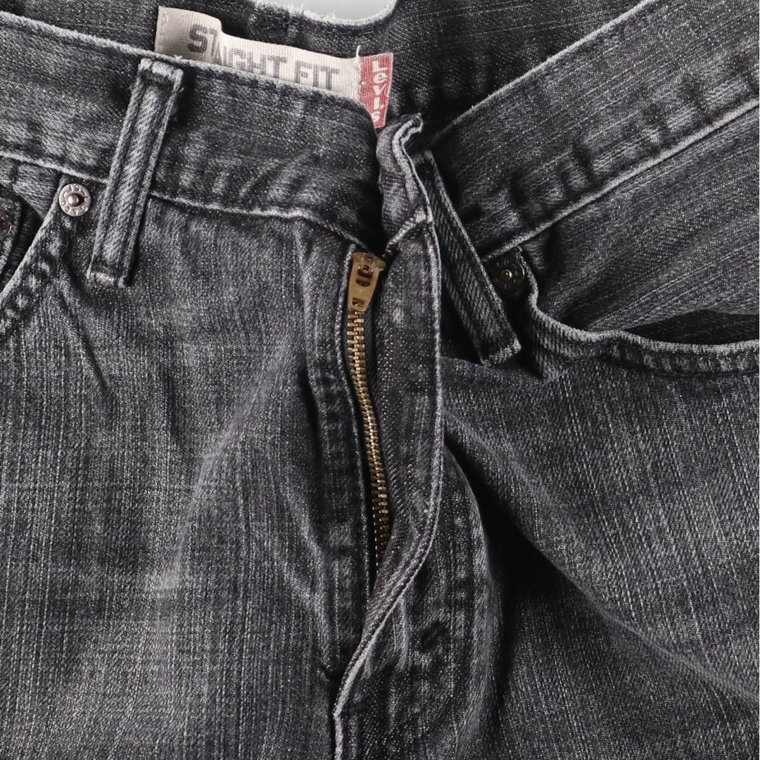 Levi's 505 STRAIGHT FIT Black Denim Tapered Denim Pants Men's W32 equivalent cotton black type Vintage Second Hand