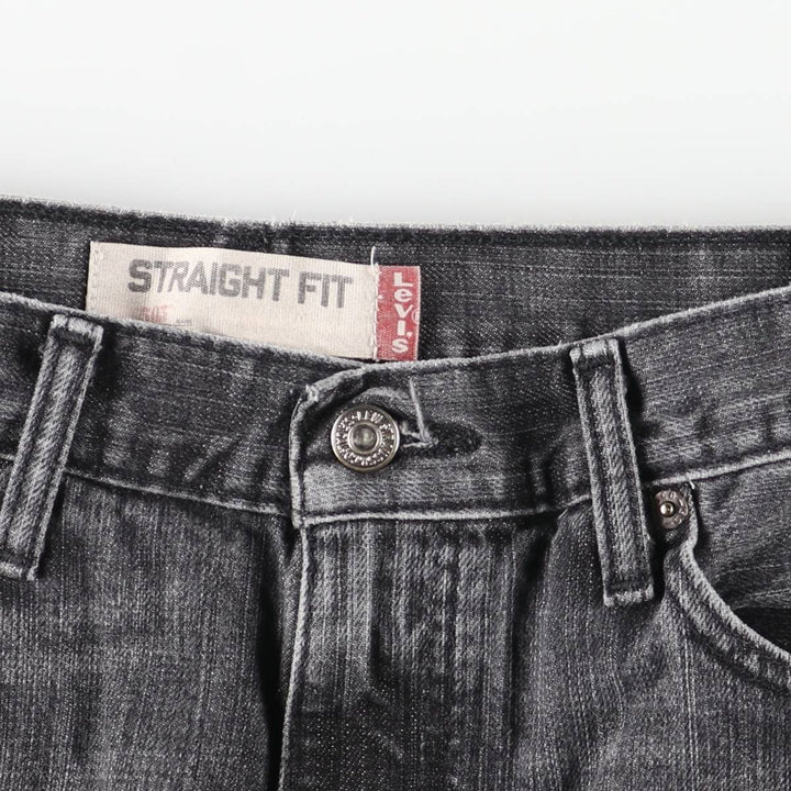 Levi's 505 STRAIGHT FIT Black Denim Tapered Denim Pants Men's W32 equivalent cotton black type Vintage Second Hand