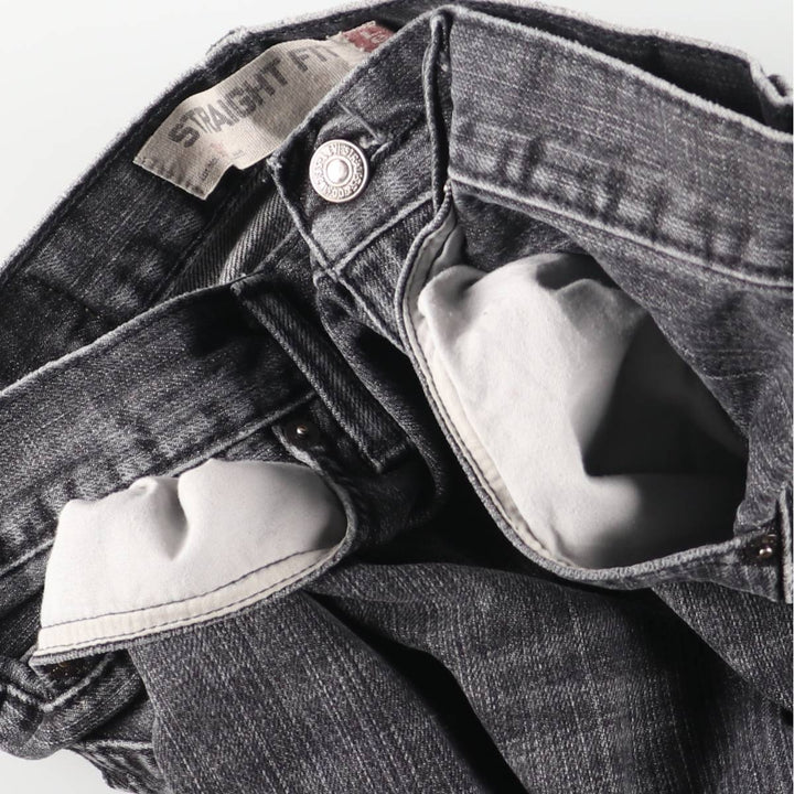 Levi's 505 STRAIGHT FIT Black Denim Tapered Denim Pants Men's W32 equivalent cotton black type Vintage Second Hand
