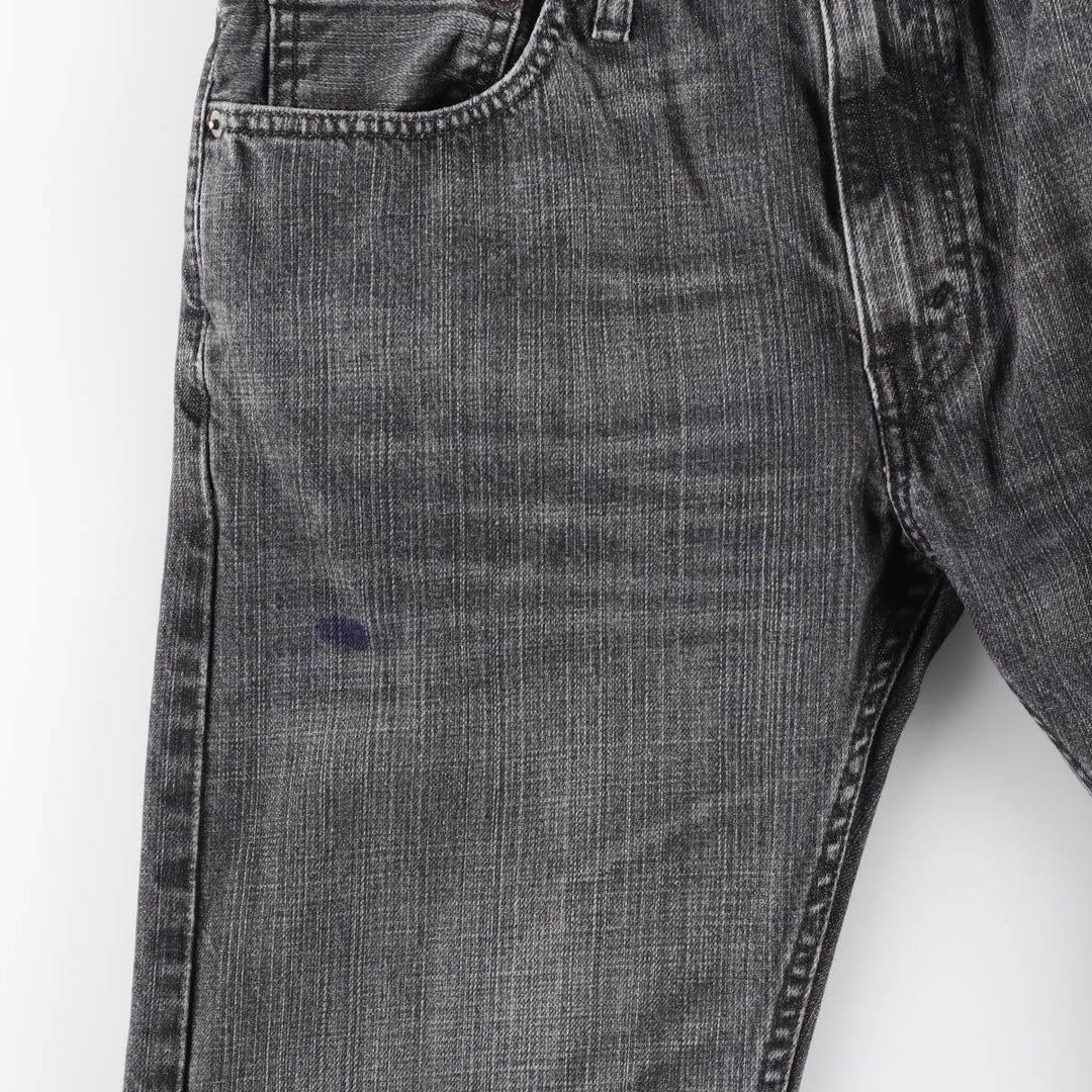 Levi's 505 STRAIGHT FIT Black Denim Tapered Denim Pants Men's W32 equivalent cotton black type Vintage Second Hand