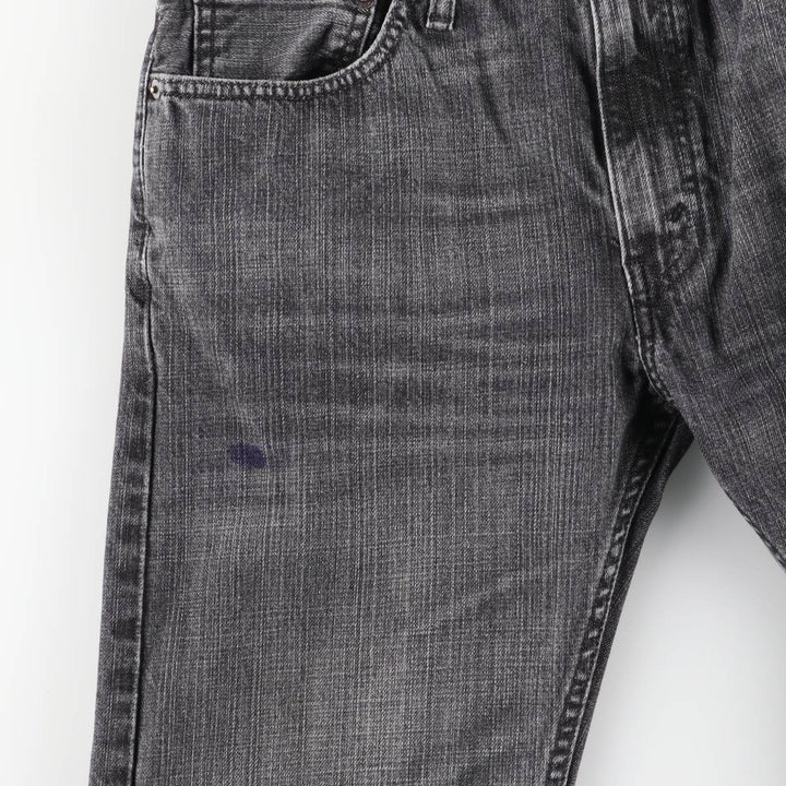 Levi's 505 STRAIGHT FIT Black Denim Tapered Denim Pants Men's W32 equivalent cotton black type Vintage Second Hand