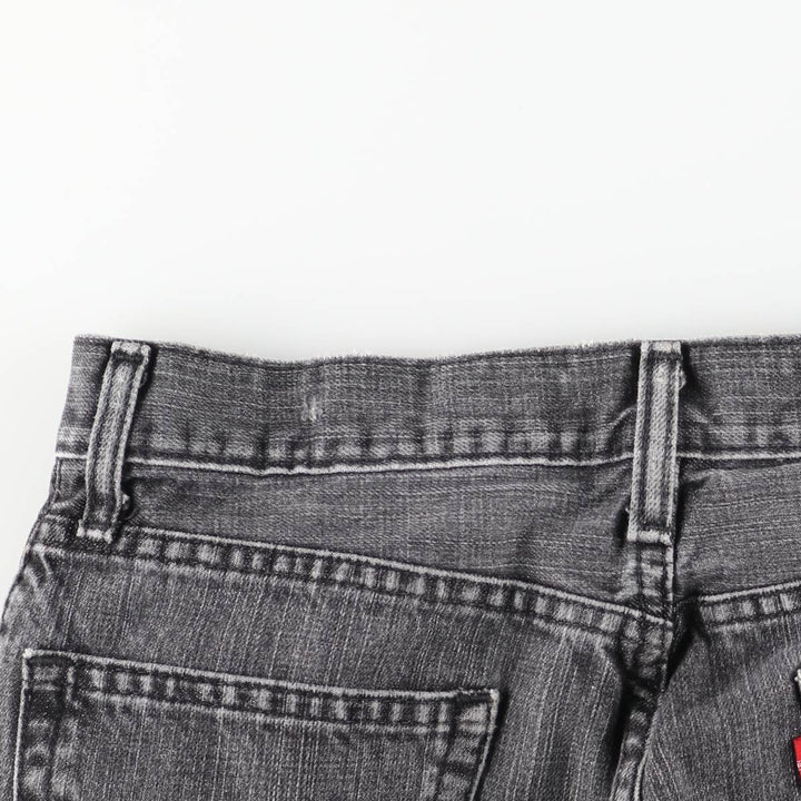 Levi's 505 STRAIGHT FIT Black Denim Tapered Denim Pants Men's W32 equivalent cotton black type Vintage Second Hand