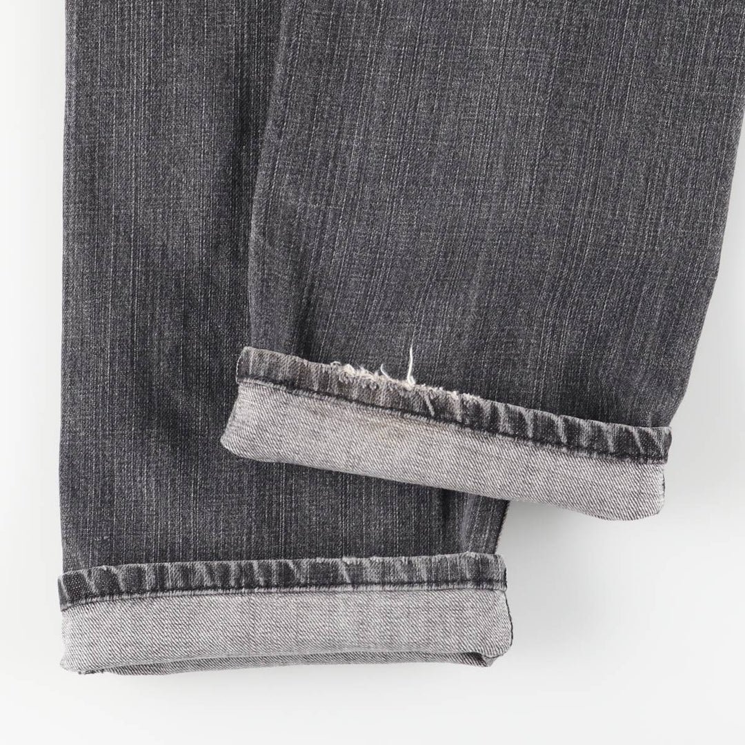 Levi's 505 STRAIGHT FIT Black Denim Tapered Denim Pants Men's W32 equivalent cotton black type Vintage Second Hand