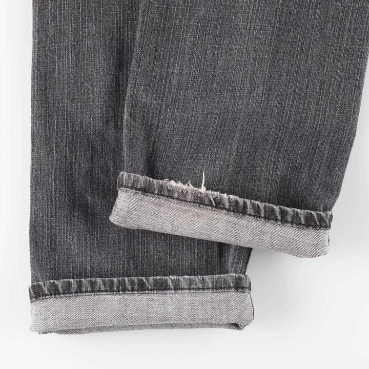 Levi's 505 STRAIGHT FIT Black Denim Tapered Denim Pants Men's W32 equivalent cotton black type Vintage Second Hand