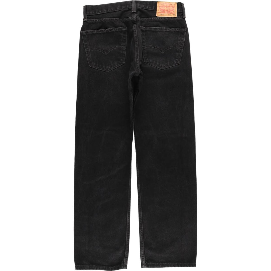 Levi's 505 Black Denim Tapered Denim Pants for Men, W32 equivalent cotton black type Vintage Second Hand