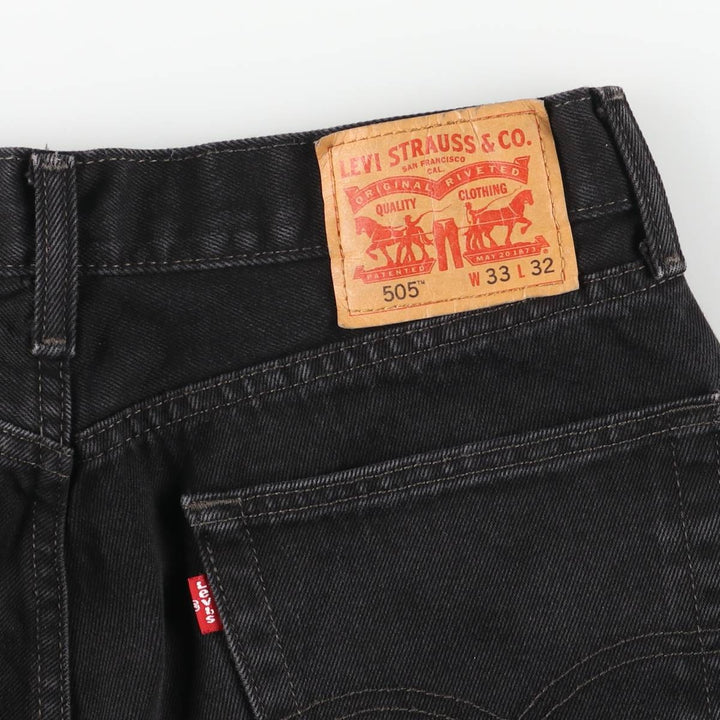 Levi's 505 Black Denim Tapered Denim Pants for Men, W32 equivalent cotton black type Vintage Second Hand