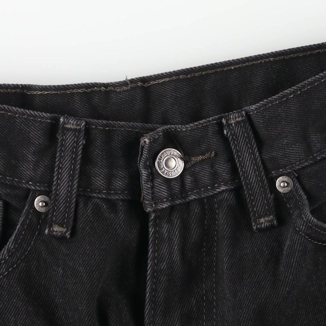 Levi's 505 Black Denim Tapered Denim Pants for Men, W32 equivalent cotton black type Vintage Second Hand