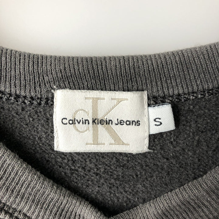 90s-00'S Calvin Klein Jeans Logo Sweatshirt, Made in USA, Men's Size Small cotton gray type Vintage Second Hand