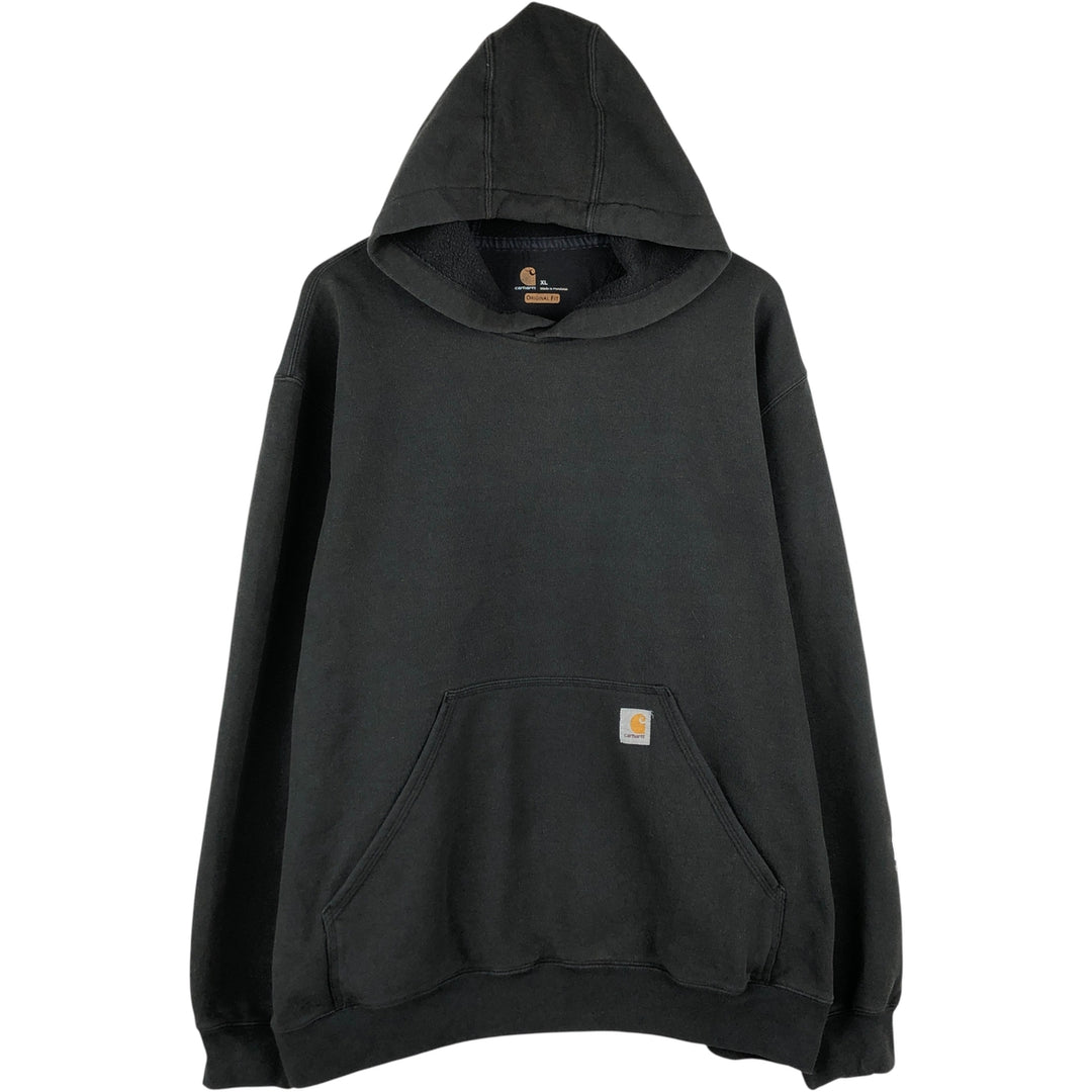 Carhartt ORIGINAL FIT sweatshirt pullover hoodie, men's XL size cotton black type Vintage Second Hand