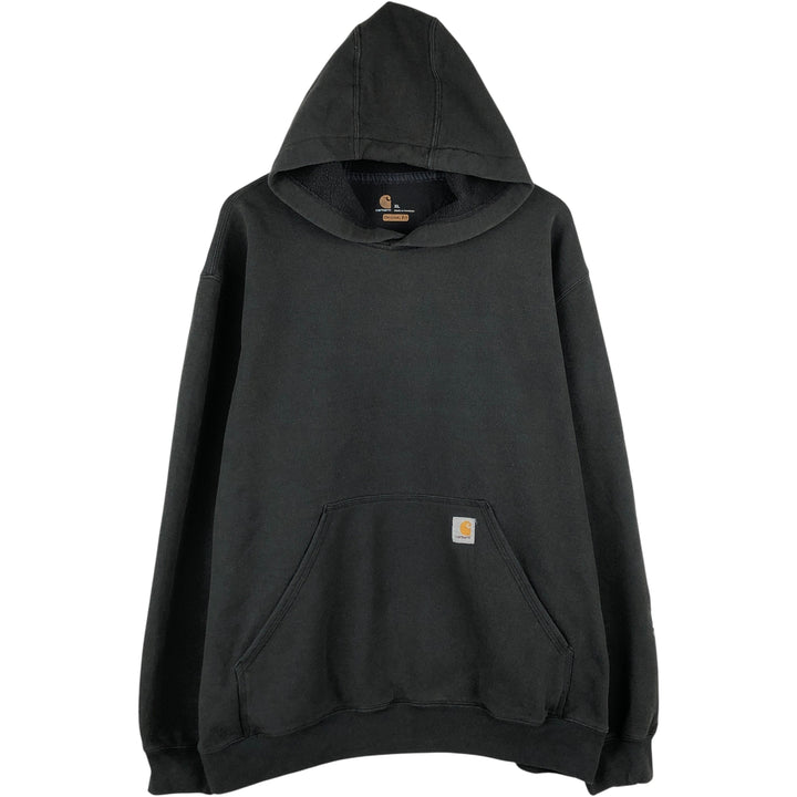 Carhartt ORIGINAL FIT sweatshirt pullover hoodie, men's XL size cotton black type Vintage Second Hand