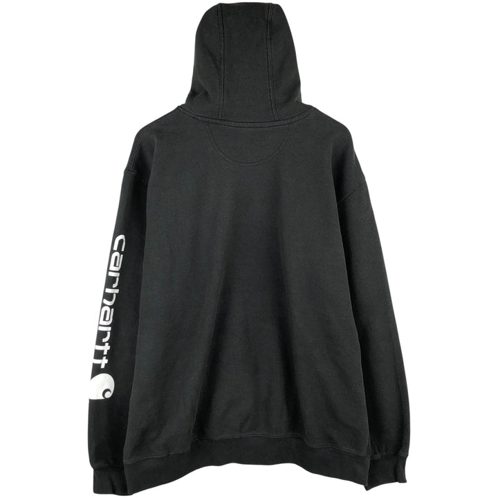 Carhartt ORIGINAL FIT sweatshirt pullover hoodie, men's XL size cotton black type Vintage Second Hand