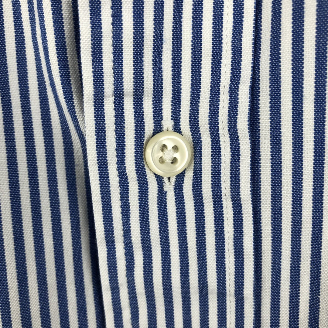 Ralph Lauren YARMOUTH long-sleeved button-down striped shirt, made in Sri Lanka, men's size L cotton Navy blue Vintage Second Hand