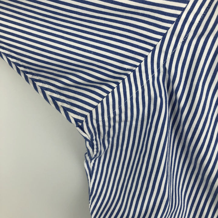 Ralph Lauren YARMOUTH long-sleeved button-down striped shirt, made in Sri Lanka, men's size L cotton Navy blue Vintage Second Hand