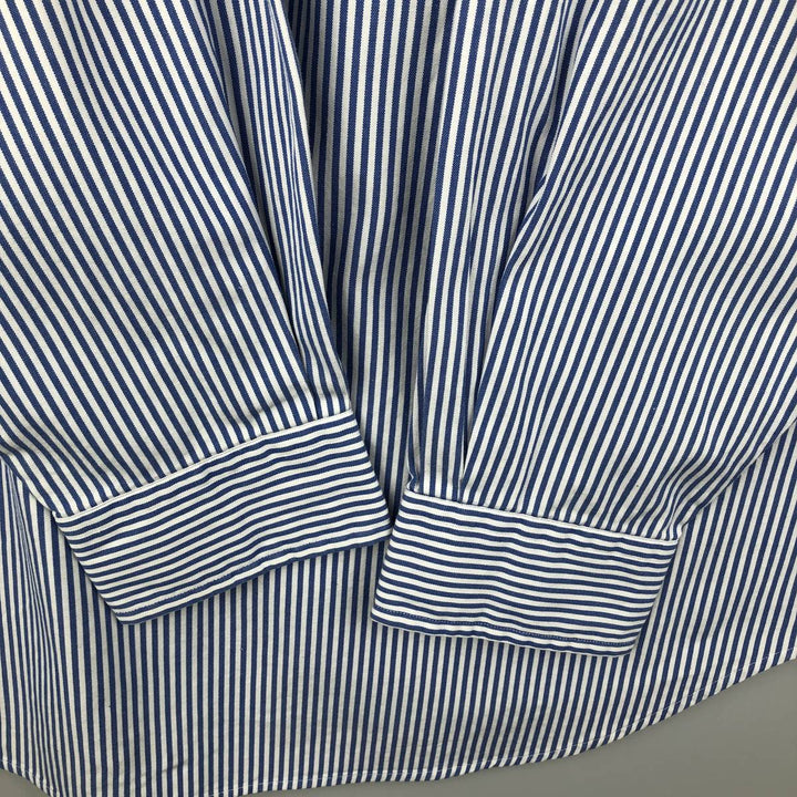 Ralph Lauren YARMOUTH long-sleeved button-down striped shirt, made in Sri Lanka, men's size L cotton Navy blue Vintage Second Hand