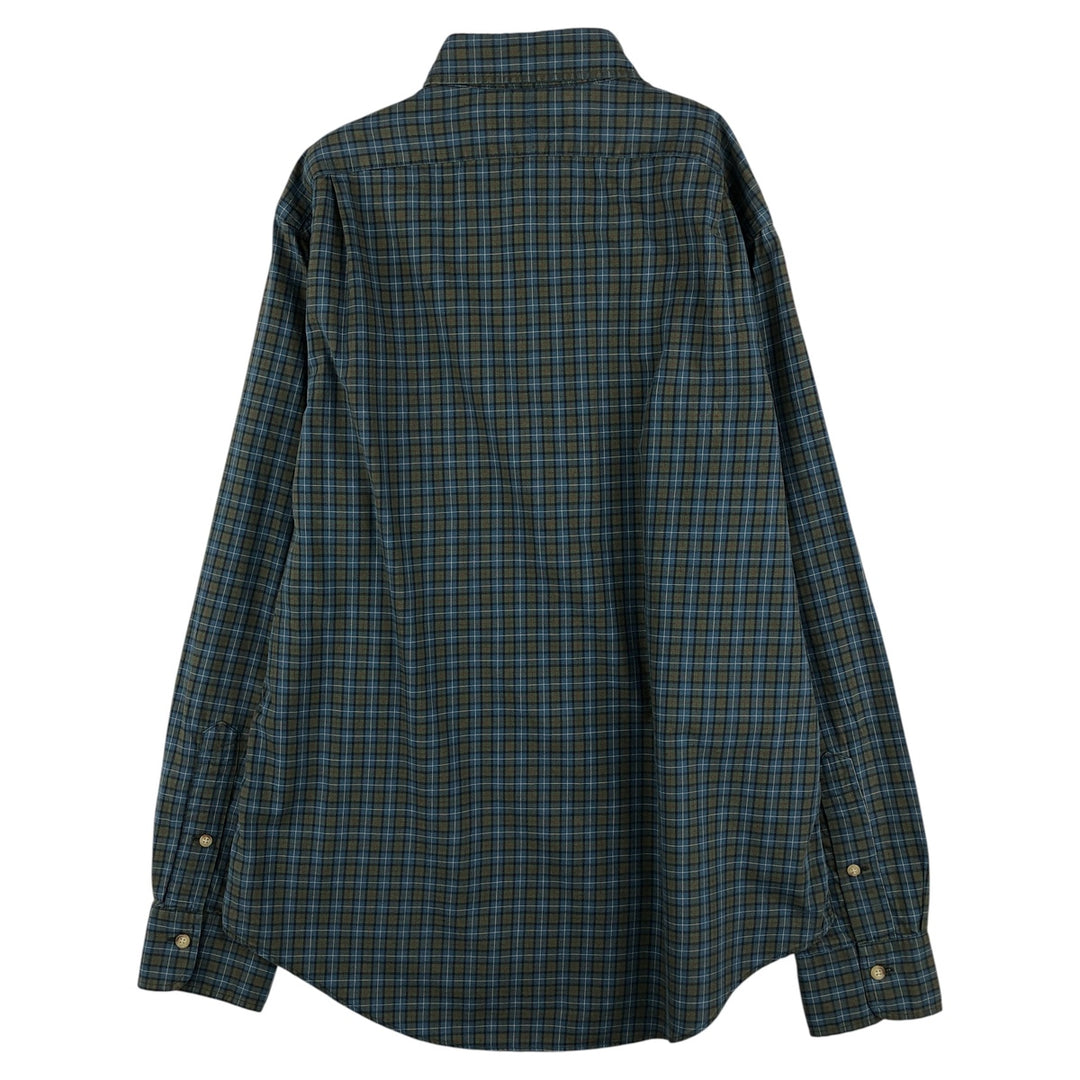 Ralph Lauren POLO by Ralph Lauren long-sleeved check shirt, men's size M cotton blue type Vintage Second Hand