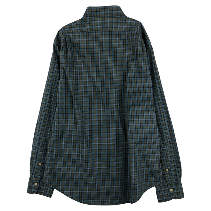 Ralph Lauren POLO by Ralph Lauren long-sleeved check shirt, men's size M cotton blue type Vintage Second Hand