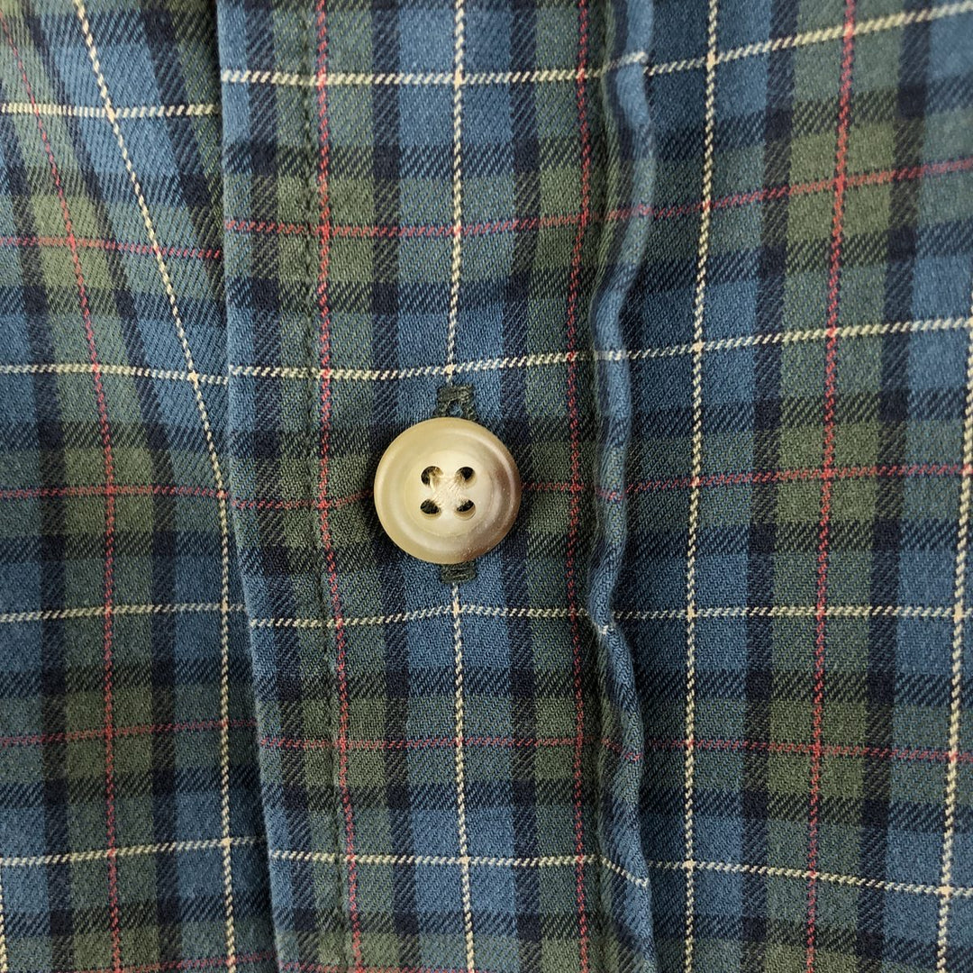 Ralph Lauren POLO by Ralph Lauren long-sleeved check shirt, men's size M cotton blue type Vintage Second Hand
