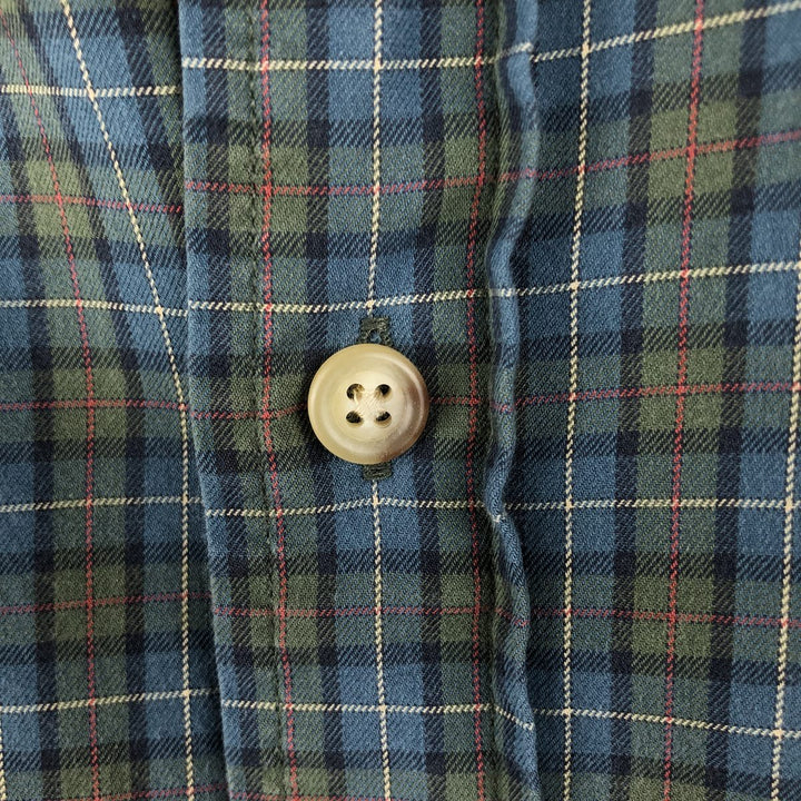 Ralph Lauren POLO by Ralph Lauren long-sleeved check shirt, men's size M cotton blue type Vintage Second Hand