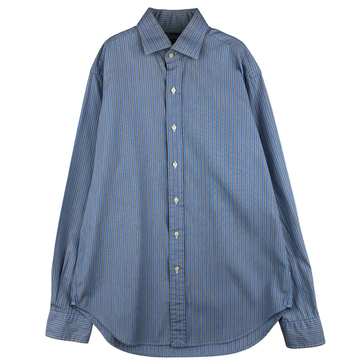 Ralph Lauren POLO by Ralph Lauren REGENT long-sleeved cotton striped shirt, men's size M cotton Blue type light blue Vintage Second Hand