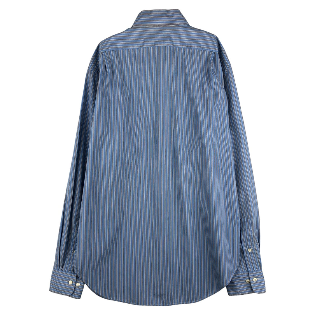 Ralph Lauren POLO by Ralph Lauren REGENT long-sleeved cotton striped shirt, men's size M cotton Blue type light blue Vintage Second Hand