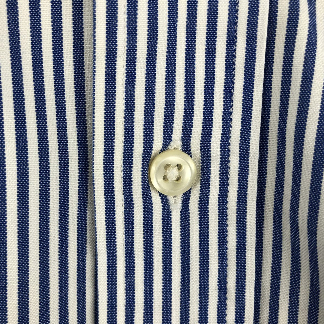 Ralph Lauren Classic Fit Long Sleeve Button Down Striped Shirt Men's XL cotton navy blue type Vintage Second Hand