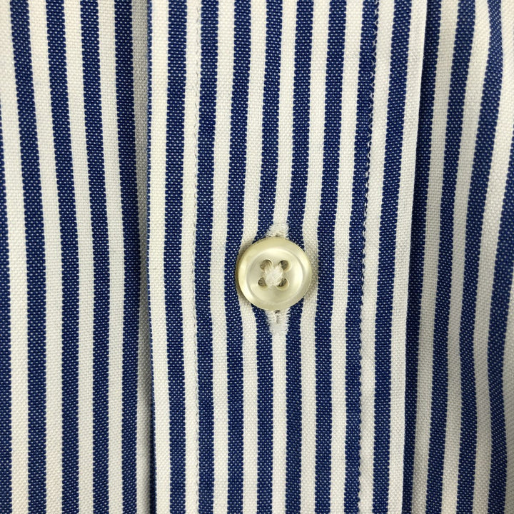 Ralph Lauren Classic Fit Long Sleeve Button Down Striped Shirt Men's XL cotton navy blue type Vintage Second Hand