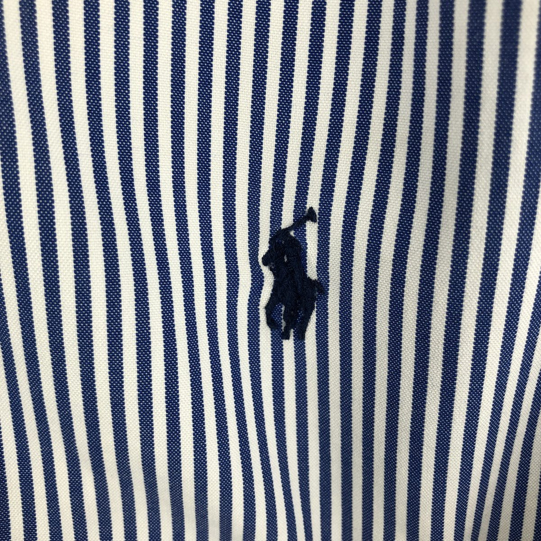 Ralph Lauren Classic Fit Long Sleeve Button Down Striped Shirt Men's XL cotton navy blue type Vintage Second Hand
