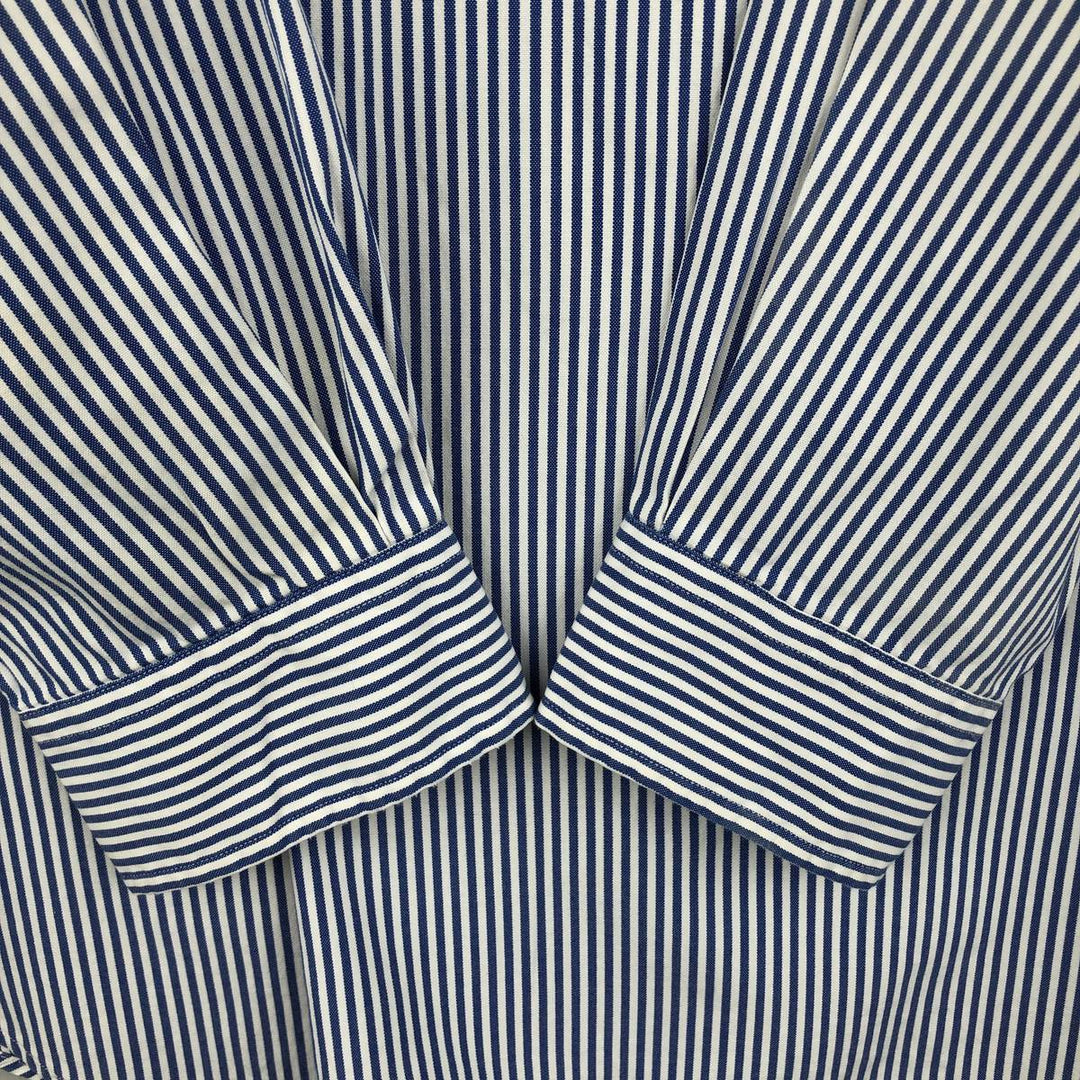 Ralph Lauren Classic Fit Long Sleeve Button Down Striped Shirt Men's XL cotton navy blue type Vintage Second Hand