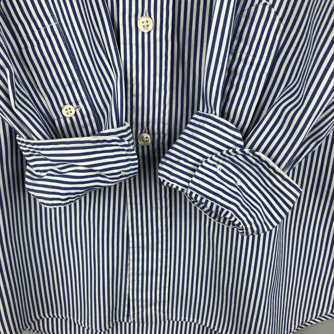 Ralph Lauren Classic Fit Long Sleeve Button Down Striped Shirt Men's XL cotton navy blue type Vintage Second Hand