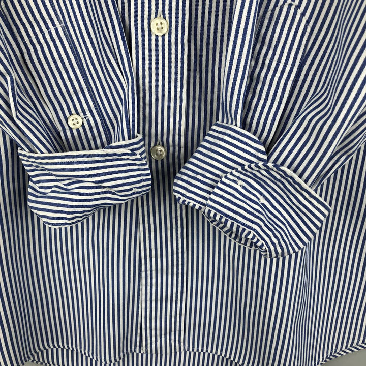 Ralph Lauren Classic Fit Long Sleeve Button Down Striped Shirt Men's XL cotton navy blue type Vintage Second Hand