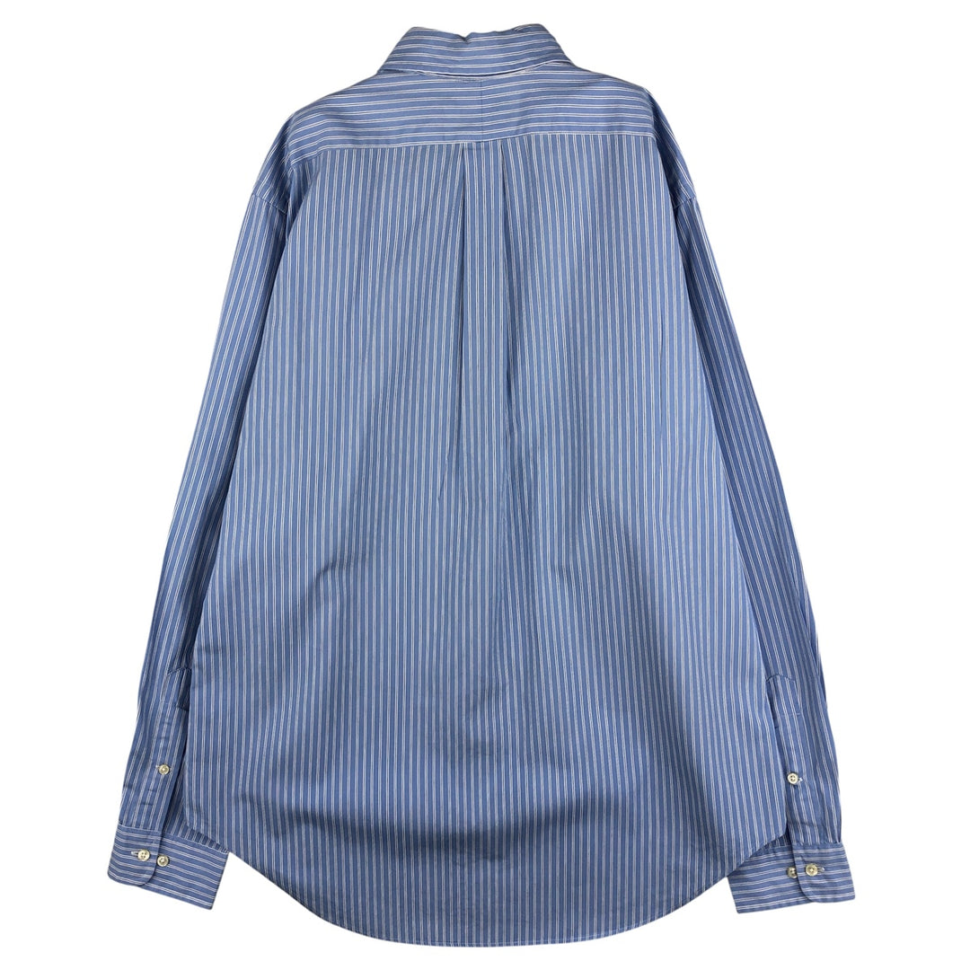 Ralph Lauren Classic Fit Long Sleeve Button Down Striped Shirt, Men's Size L cotton blue type Vintage Second Hand
