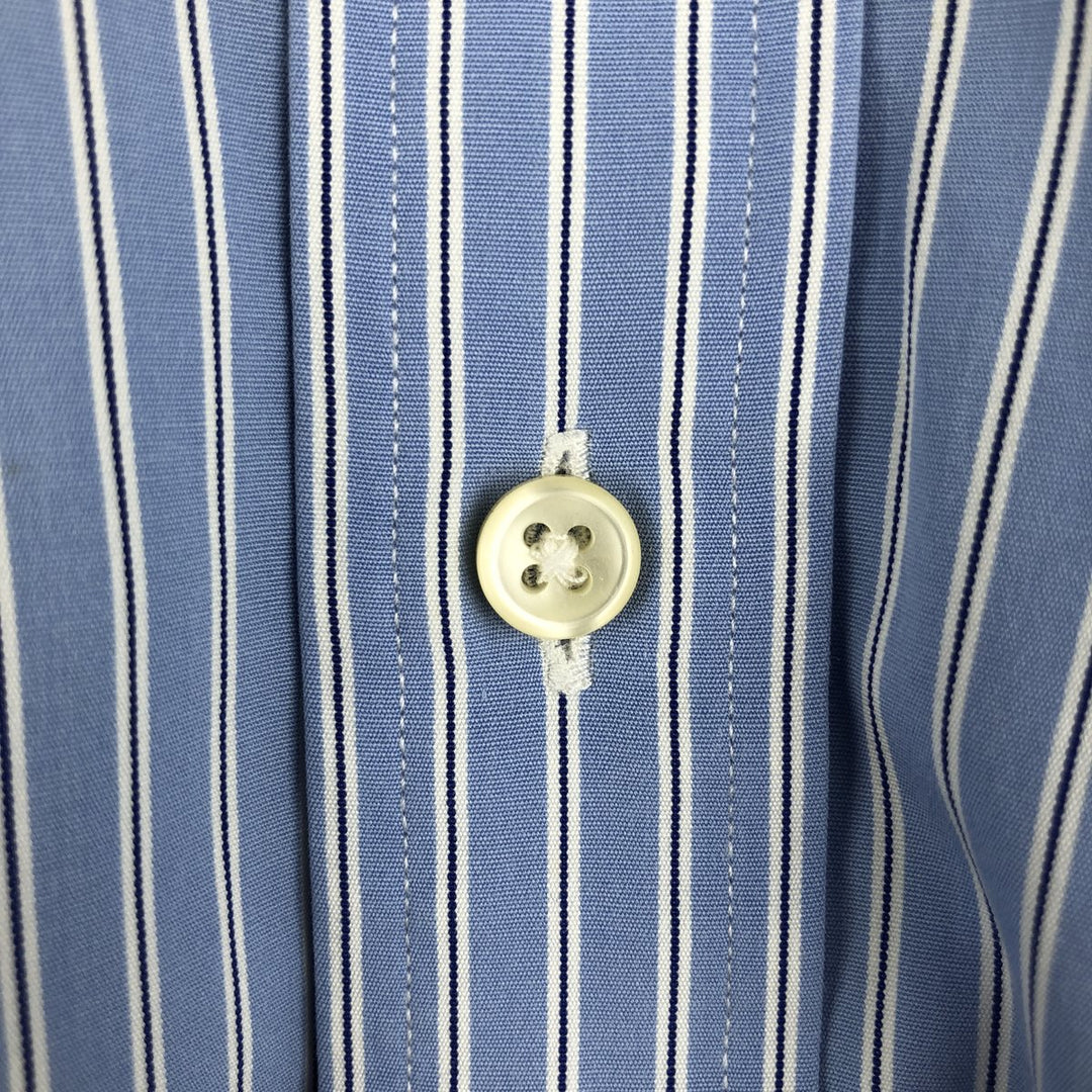 Ralph Lauren Classic Fit Long Sleeve Button Down Striped Shirt, Men's Size L cotton blue type Vintage Second Hand