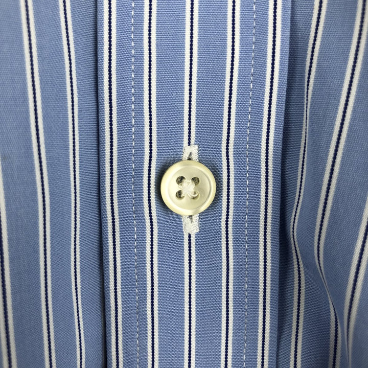 Ralph Lauren Classic Fit Long Sleeve Button Down Striped Shirt, Men's Size L cotton blue type Vintage Second Hand