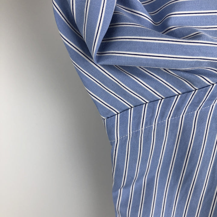 Ralph Lauren Classic Fit Long Sleeve Button Down Striped Shirt, Men's Size L cotton blue type Vintage Second Hand