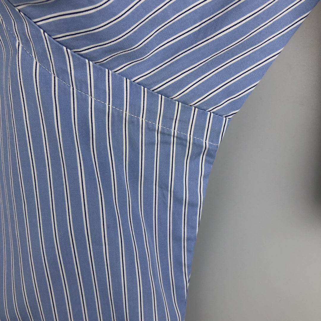 Ralph Lauren Classic Fit Long Sleeve Button Down Striped Shirt, Men's Size L cotton blue type Vintage Second Hand