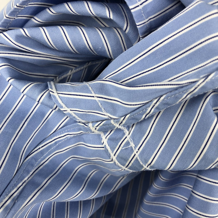 Ralph Lauren Classic Fit Long Sleeve Button Down Striped Shirt, Men's Size L cotton blue type Vintage Second Hand