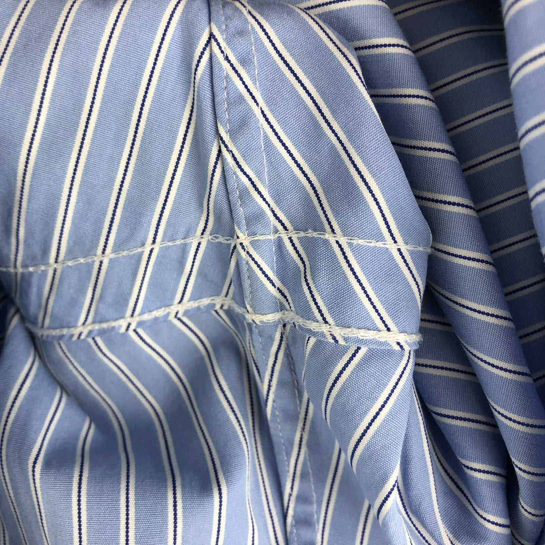Ralph Lauren Classic Fit Long Sleeve Button Down Striped Shirt, Men's Size L cotton blue type Vintage Second Hand