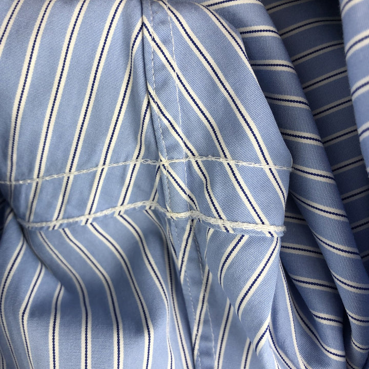 Ralph Lauren Classic Fit Long Sleeve Button Down Striped Shirt, Men's Size L cotton blue type Vintage Second Hand