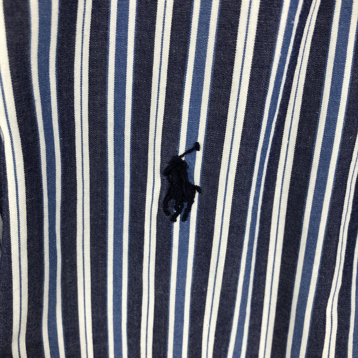 Ralph Lauren YARMOUTH Long Sleeve Button-Down Striped Shirt, Men's Size L cotton navy blue type Vintage Second Hand