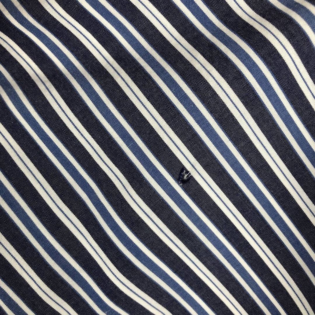 Ralph Lauren YARMOUTH Long Sleeve Button-Down Striped Shirt, Men's Size L cotton navy blue type Vintage Second Hand