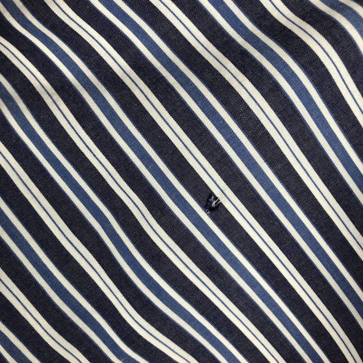 Ralph Lauren YARMOUTH Long Sleeve Button-Down Striped Shirt, Men's Size L cotton navy blue type Vintage Second Hand