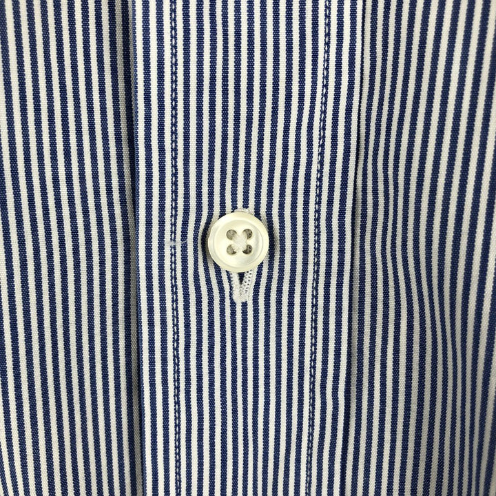 Ralph Lauren POLO by Ralph Lauren Lowell long-sleeved cotton striped shirt, men's size L cotton Navy blue Vintage Second Hand
