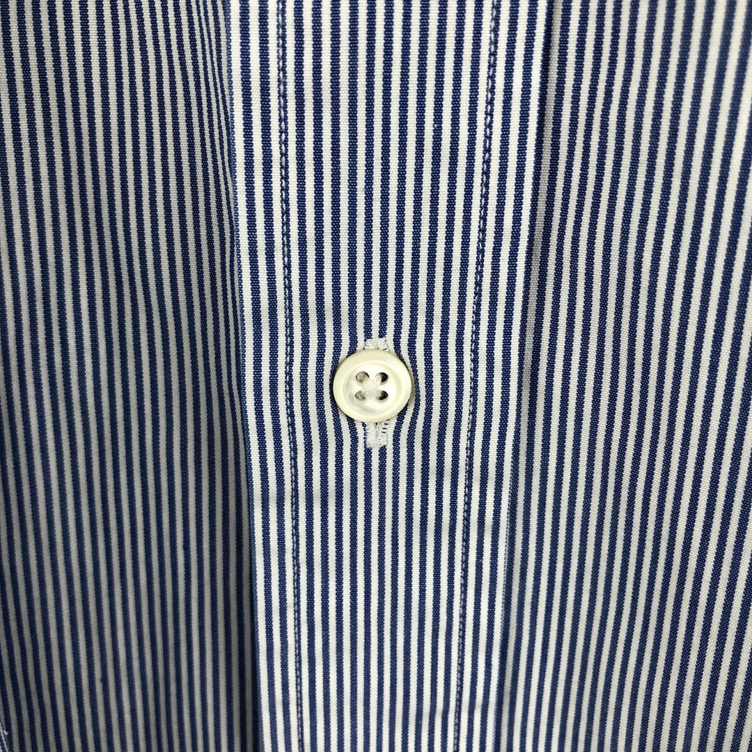 Ralph Lauren POLO by Ralph Lauren Lowell long-sleeved cotton striped shirt, men's size L cotton Navy blue Vintage Second Hand
