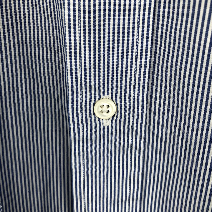 Ralph Lauren POLO by Ralph Lauren Lowell long-sleeved cotton striped shirt, men's size L cotton Navy blue Vintage Second Hand