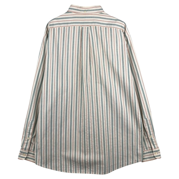 Ralph Lauren Vintage Button-Down Long Sleeve Striped Shirt, Men's Size L cotton Khaki type sage green Vintage Second Hand